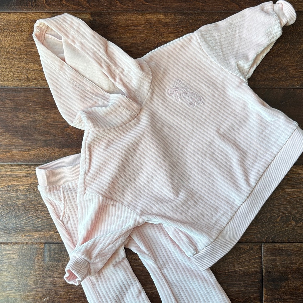 Carter's Soft Pink Ribbed Hoodie - Picture 5 of 5